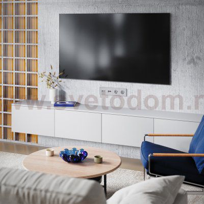 Накладка для розетки TV+RJ45 кат. 6, S70 (серый)