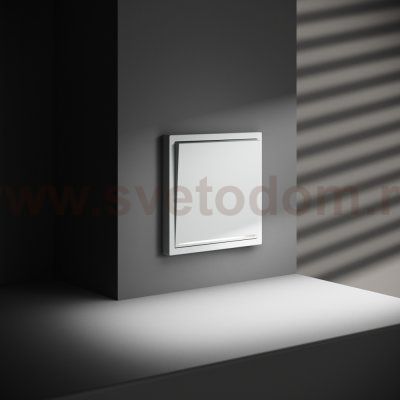 Выключатель встраиваемый VOLTUM S70 одноклавишный с подсветкой 10А, (белый матовый) (VLS010202)