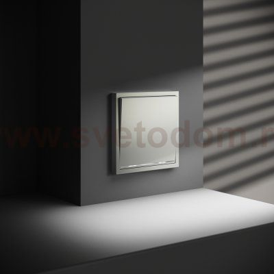 Выключатель встраиваемый VOLTUM S70 одноклавишный с подсветкой 10А, (сталь) (VLS010205)