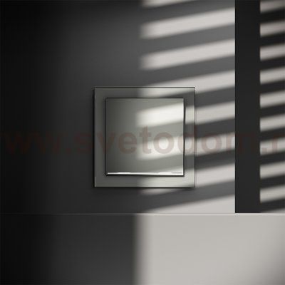 Выключатель встраиваемый VOLTUM S70 одноклавишный с подсветкой 10А, (сталь) (VLS010205)