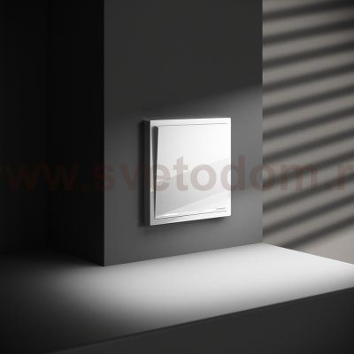 Проходной переключатель встраиваемый VOLTUM S70 одноклавишный с подсветкой 10А, (белый глянцевый) (VLS010401)