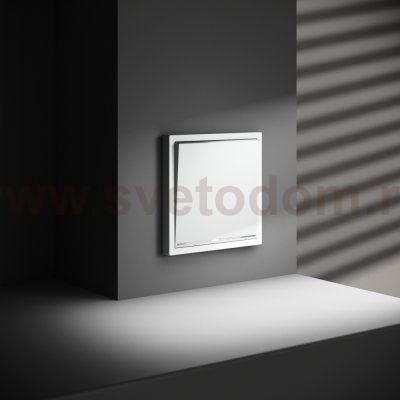 Проходной переключатель встраиваемый VOLTUM S70 одноклавишный с подсветкой 10А, (белый матовый) (VLS010402)