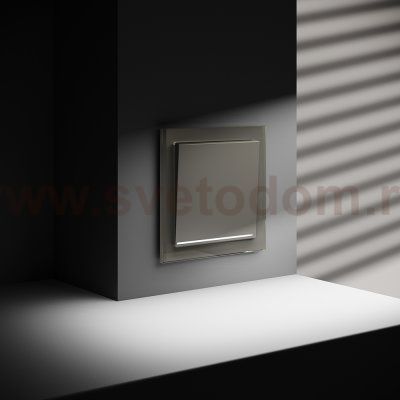 Проходной переключатель встраиваемый VOLTUM S70 одноклавишный с подсветкой 10А, (шелк) (VLS010404)