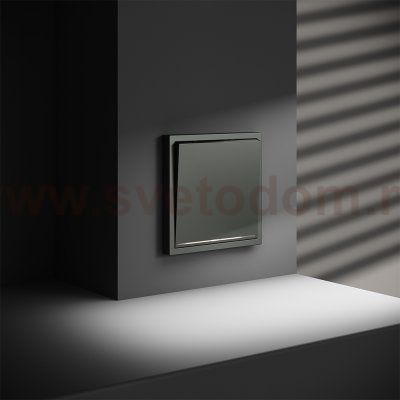 Проходной переключатель встраиваемый VOLTUM S70 одноклавишный с подсветкой 10А, (титан) (VLS010406)