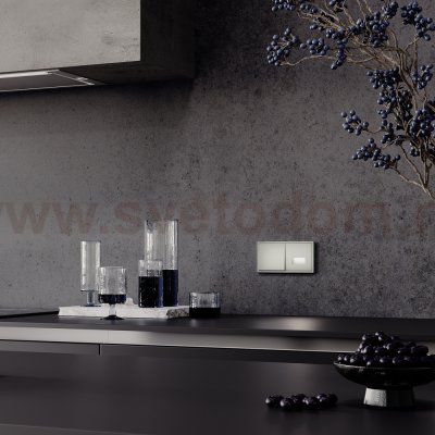 Выключатель с самовозвратом встраиваемый VOLTUM S70 одноклавишный 10А, (шелк) (VLS010604)