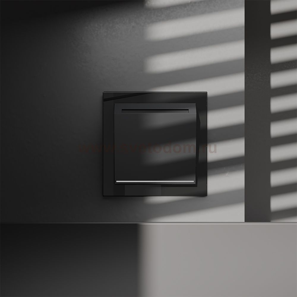Выключатель встраиваемый VOLTUM S70 карточный 16А, (черный матовый)