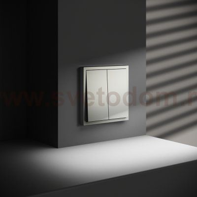 Выключатель встраиваемый VOLTUM S70 двухклавишный 10А, (сталь) (VLS020105)