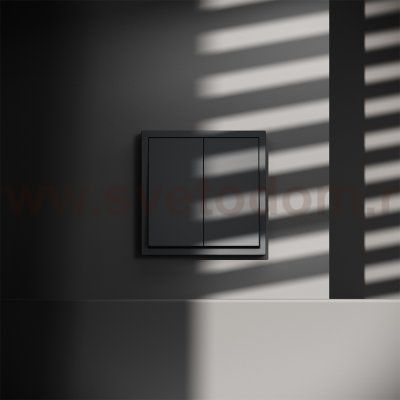 Выключатель встраиваемый VOLTUM S70 двухклавишный 10А, (графит) (VLS020107)