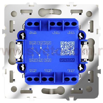 Проходной переключатель встраиваемый VOLTUM S70 двухклавишный 10А, (шелк) (VLS020304)