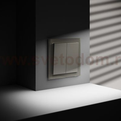 Проходной переключатель встраиваемый VOLTUM S70 двухклавишный 10А, (шелк) (VLS020304)