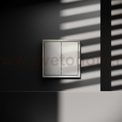 Выключатель с самовозвратом встраиваемый VOLTUM S70 двухклавишный 10А, (шелк) (VLS020604)