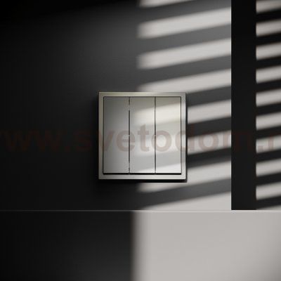 Выключатель встраиваемый VOLTUM S70 трехклавишный 10А, (шелк) (VLS030104)