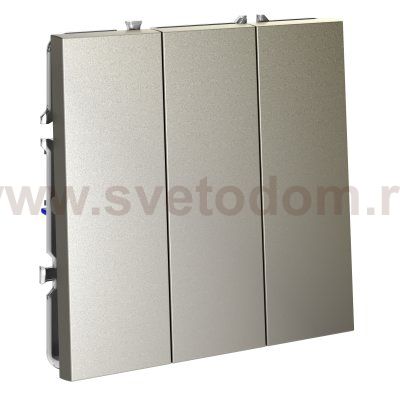 Выключатель встраиваемый VOLTUM S70 трехклавишный 10А, (шелк) (VLS030104)