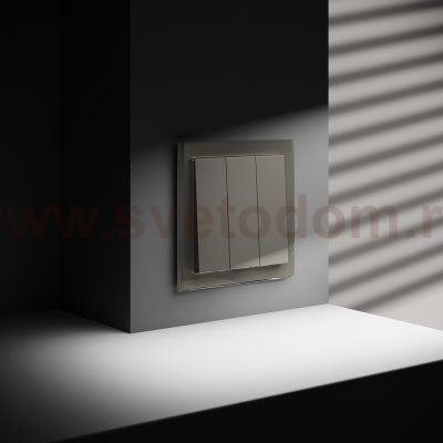 Выключатель встраиваемый VOLTUM S70 трехклавишный 10А, (шелк) (VLS030104)