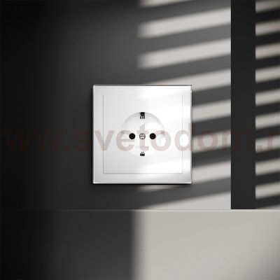 Розетка встраиваемая VOLTUM S70 с заземлением 16А, (белый глянцевый) (VLS040101)