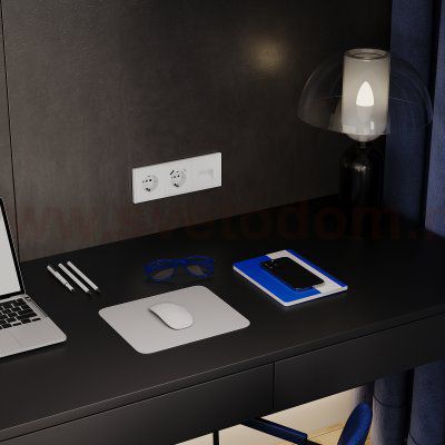 Розетка встраиваемая VOLTUM S70 с заземлением 16А, (белый матовый) (VLS040102)