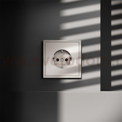 Розетка встраиваемая VOLTUM S70 с заземлением 16А, (кашемир) (VLS040103)