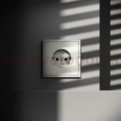 Розетка встраиваемая VOLTUM S70 с заземлением 16А, (сталь) (VLS040105)