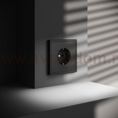 Розетка встраиваемая VOLTUM S70 с заземлением 16А, (черный матовый) (VLS040108)