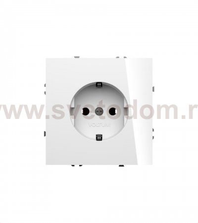 Розетка встраиваемая VOLTUM S70 с заземлением и защитными шторками, 16А, (белый глянцевый) (VLS040201)