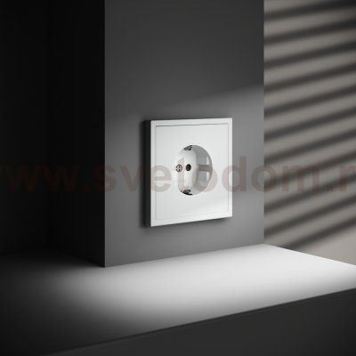 Розетка встраиваемая VOLTUM S70 с заземлением и защитными шторками, 16А, (белый матовый) (VLS040202)