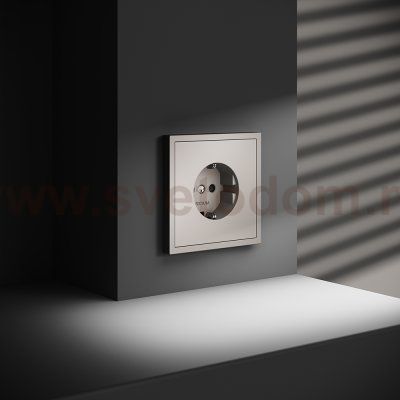 Розетка встраиваемая VOLTUM S70 с заземлением и защитными шторками, 16А, (кашемир) (VLS040203)