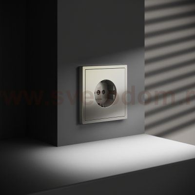 Розетка встраиваемая VOLTUM S70 с заземлением и защитными шторками, 16А, (шелк) (VLS040204)