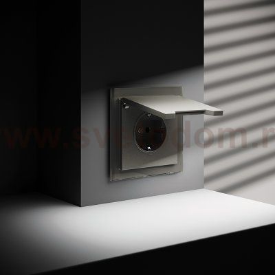 Розетка встраиваемая VOLTUM S70 с заземлением, защитными шторками и крышкой 16А, (шелк) (VLS040304)