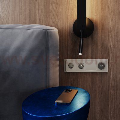 Розетка встраиваемая VOLTUM S70 с заземлением и защитными шторками, 16А, с USB, A+A, (кашемир) (VLS040403)