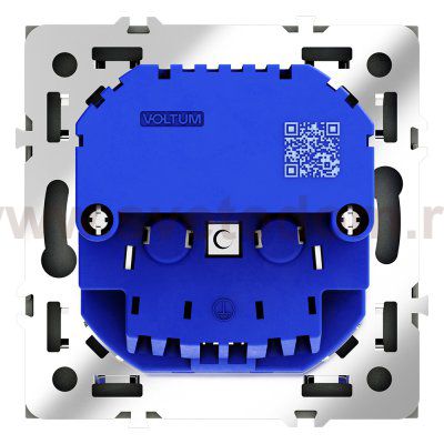 Розетка встраиваемая VOLTUM S70 с заземлением и защитными шторками, 16А, с USB, A+С, (графит) (VLS040507)
