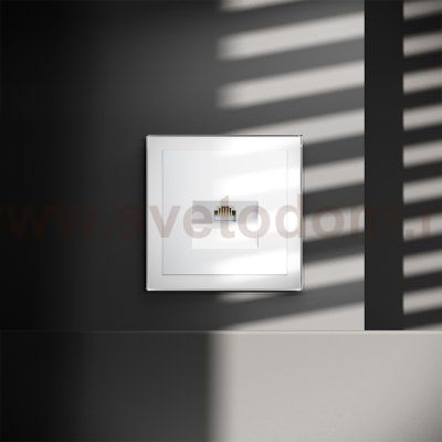 Розетка компьютерная встраиваемая VOLTUM S70 RJ45 кат.6, (белый глянцевый) (VLS060101)