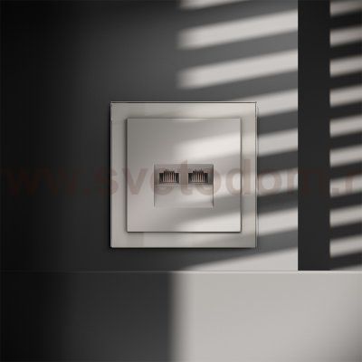 Розетка компьютерная встраиваемая VOLTUM S70 двойная RJ45+RJ45 кат.6, (кашемир) (VLS060203)