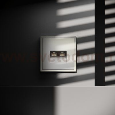 Розетка компьютерная встраиваемая VOLTUM S70 двойная RJ45+RJ45 кат.6, (шелк) (VLS060204)