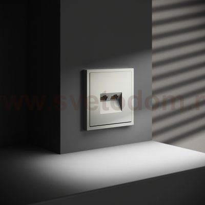 Розетка компьютерная встраиваемая VOLTUM S70 двойная RJ45+RJ45 кат.6, (сталь) (VLS060205)