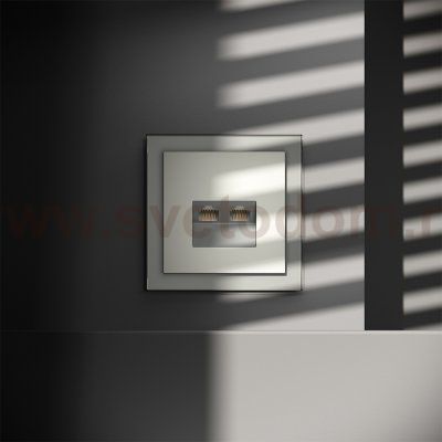 Розетка компьютерная встраиваемая VOLTUM S70 двойная RJ45+RJ45 кат.6, (сталь) (VLS060205)