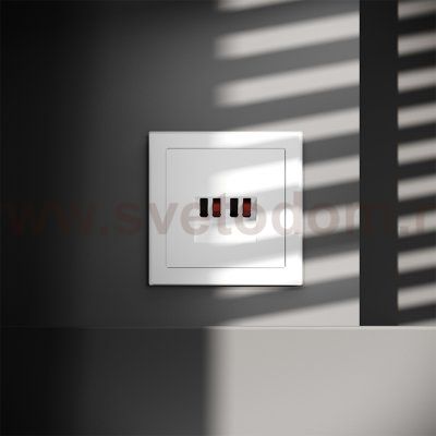 Розетка акустическая встраиваемая VOLTUM S70 4-местная, (белый матовый) (VLS060302)