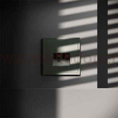 Розетка акустическая встраиваемая VOLTUM S70 4-местная, (титан) (VLS060306)