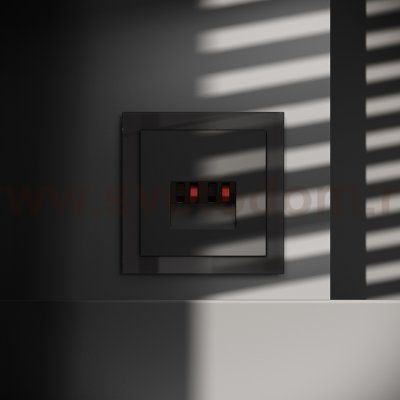 Розетка акустическая встраиваемая VOLTUM S70 4-местная, (черный матовый) (VLS060308)