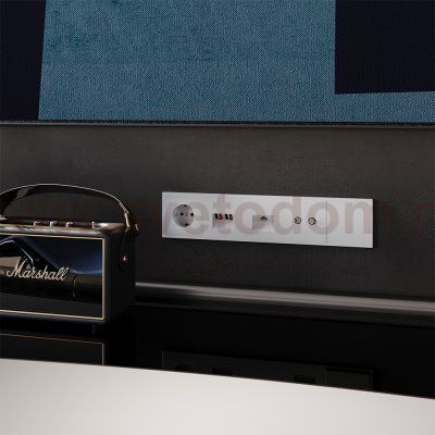 Розетка телевизионная встраиваемая VOLTUM S70 оконечная TV+SAT, (белый матовый) (VLS060402)