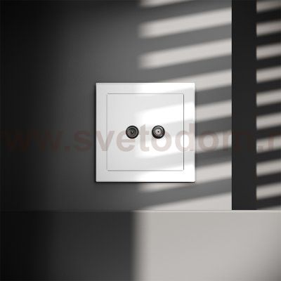 Розетка телевизионная встраиваемая VOLTUM S70 оконечная TV+SAT, (белый матовый) (VLS060402)