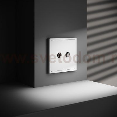 Розетка телевизионная встраиваемая VOLTUM S70 оконечная TV+SAT, (белый матовый) (VLS060402)