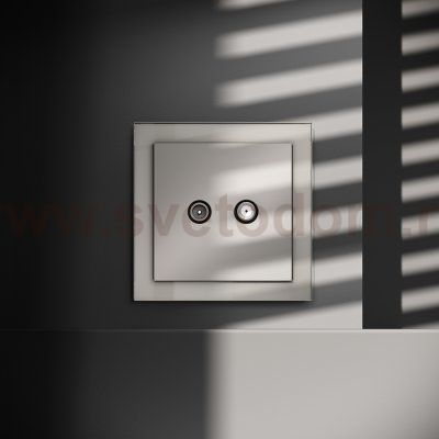 Розетка телевизионная встраиваемая VOLTUM S70 оконечная TV+SAT, (кашемир) (VLS060403)