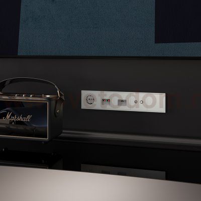 Розетка телевизионная встраиваемая VOLTUM S70 оконечная TV+SAT, (сталь) (VLS060405)