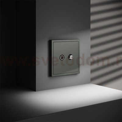 Розетка телевизионная встраиваемая VOLTUM S70 оконечная TV+SAT, (титан) (VLS060406)