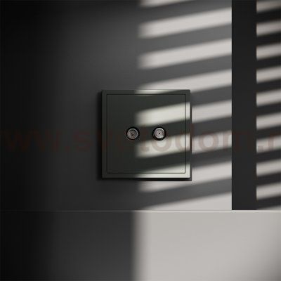 Розетка телевизионная встраиваемая VOLTUM S70 оконечная TV+SAT, (титан) (VLS060406)