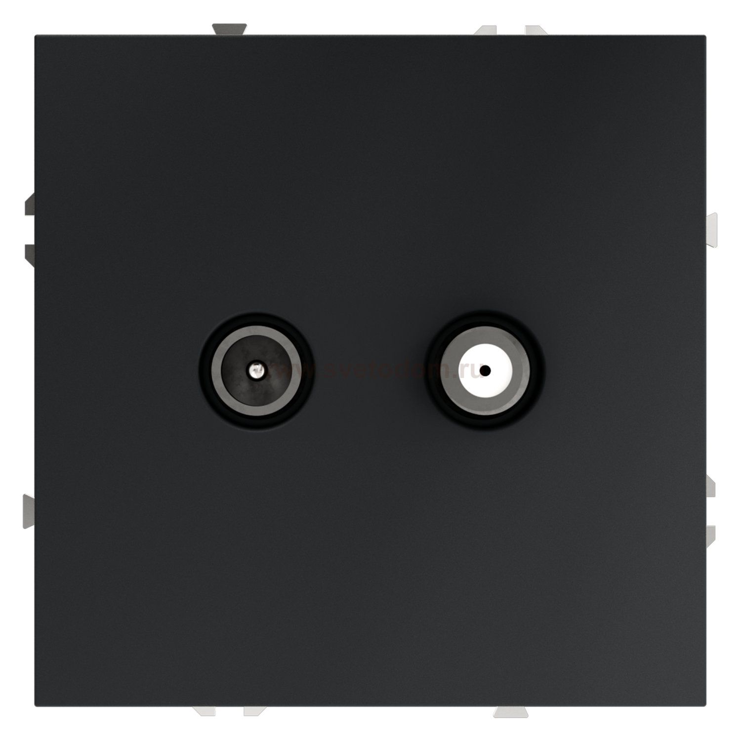 Розетка телевизионная встраиваемая VOLTUM S70 оконечная TV+SAT, (графит) (VLS060407)