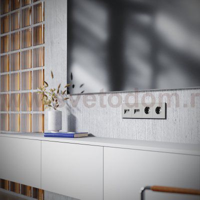 Розетка телевизионная встраиваемая VOLTUM S70 TV+RJ45 кат. 6, (кашемир)