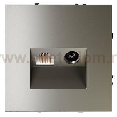 Розетка телевизионная встраиваемая VOLTUM S70 TV+RJ45 кат. 6, (шелк)