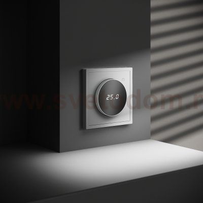 Терморегулятор электронный VOLTUM S70 с индикацией и датчиком, для теплого пола, (белый матовый) (VLS070102)