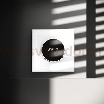 Терморегулятор электронный VOLTUM S70 с индикацией и датчиком, для теплого пола, (белый матовый) (VLS070102)